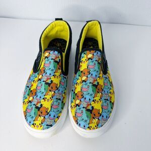 NEW Ground UP Pokemon PIKACHU Slip-On Canvas‎ Sneaker Shoes Unisex Youth Size 5